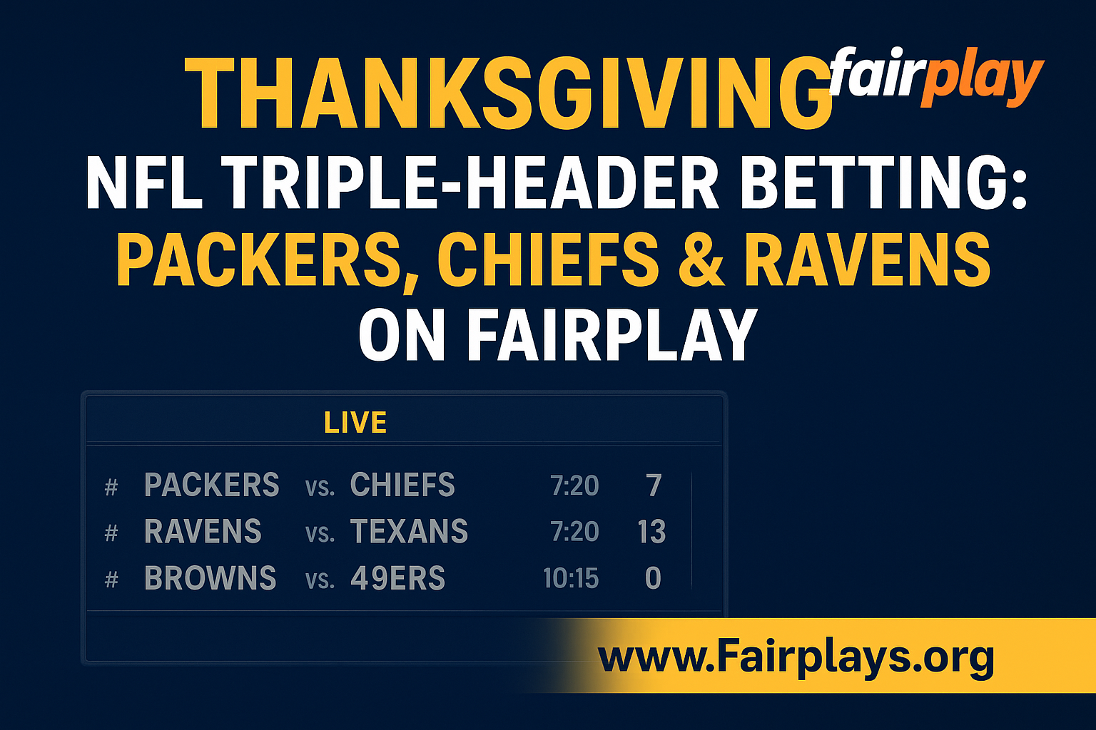 Thanksgiving NFL Triple-Header Betting